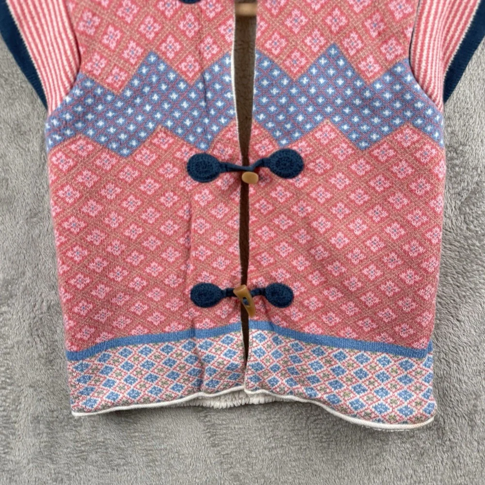 Matilda Jane Warm Hugs Vest Girls 10 Hood Sherpa Lined Cozy‎ Pink Floral Diamond